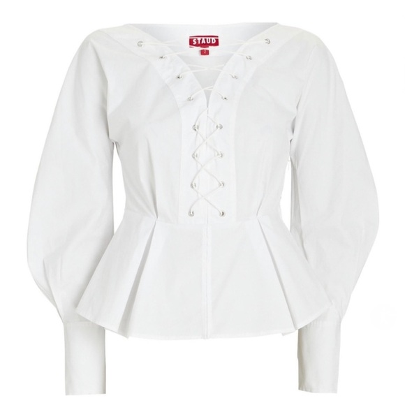 STAUD MONROE TOP |WHITE - Picture 3 of 10